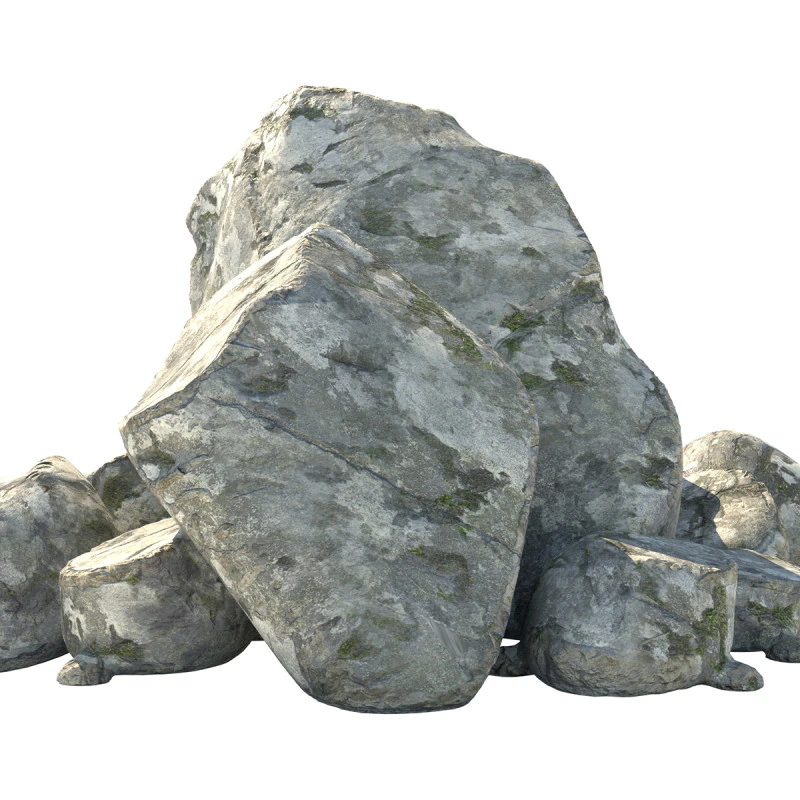 White rock pile 3D Model .c4d .max .obj .3ds .fbx .stl .blend 