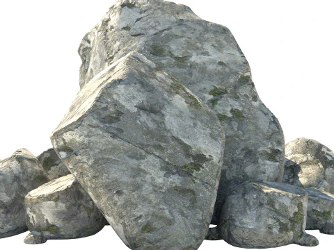 Stos białych kamieni Model 3D