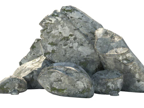 White rock pile 3D Model