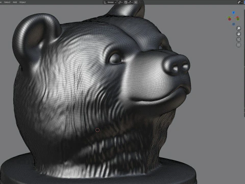 B&auml;renkopfstatue 3D Modell