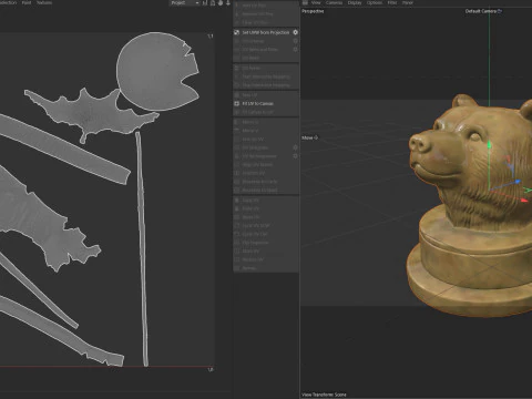 B&auml;renkopfstatue 3D Modell