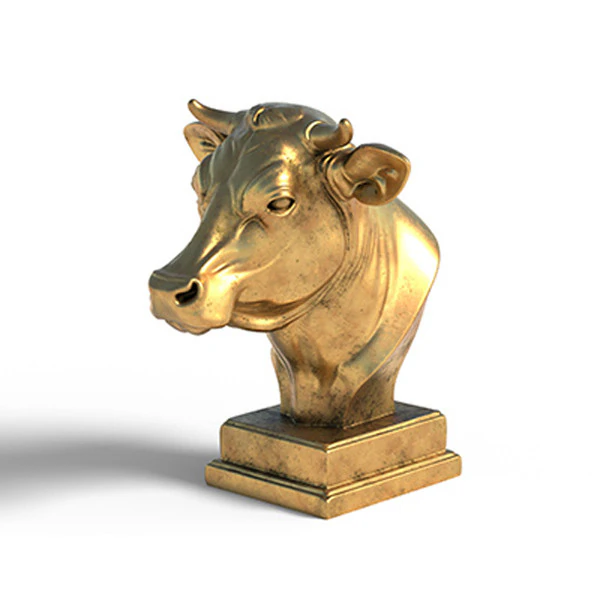 Cow bust statue 3D Model .c4d .max .obj .3ds .fbx .stl .blend