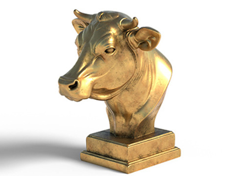 Cow bust statue 3D Model