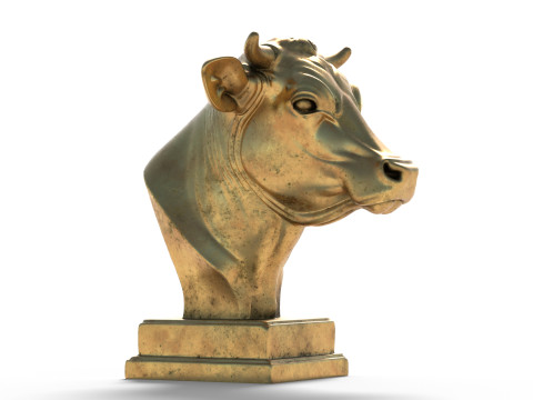 Cow bust statue Model 3D