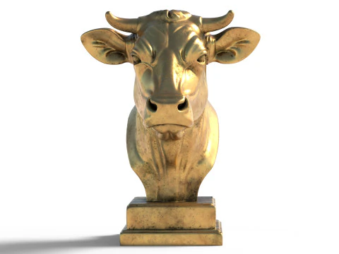 Cow bust statue 3D Model