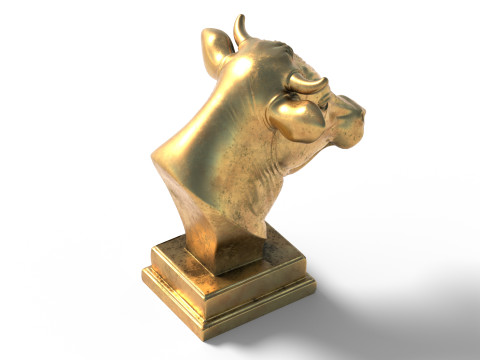 Cow bust statue Model 3D