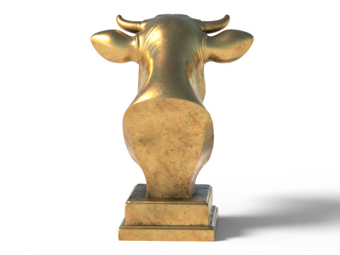 Cow bust statue Model 3D