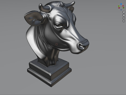Cow bust statue Model 3D