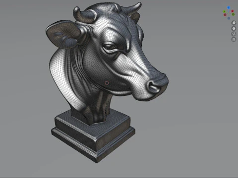 Cow bust statue 3D Model