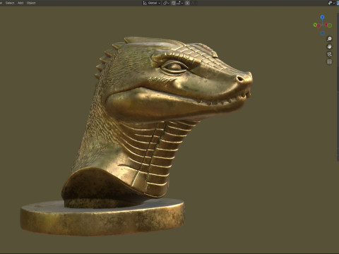 Croc bust statue 3D 模型