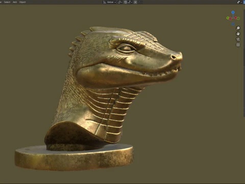 Croc bust statue 3D Model