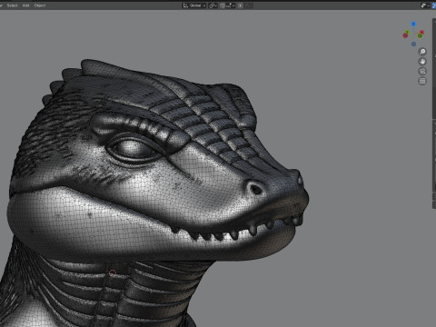 Croc bust statue 3D 模型