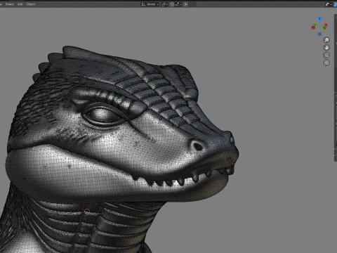 Croc bust statue 3D Model