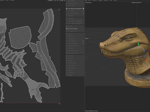 Croc bust statue 3D Model