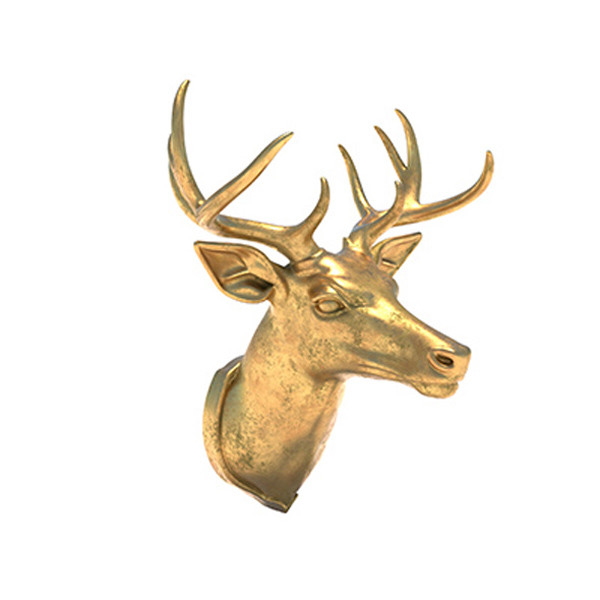 Deer head bust statue 3D मॉडल .c4d .max .obj .3ds .fbx .stl .blend 