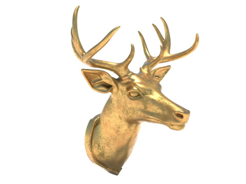 Deer head bust statue 3D मॉडल