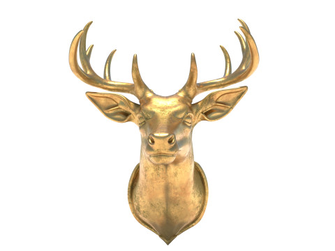 Deer head bust statue 3D मॉडल