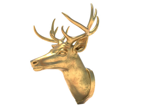 Deer head bust statue 3D मॉडल
