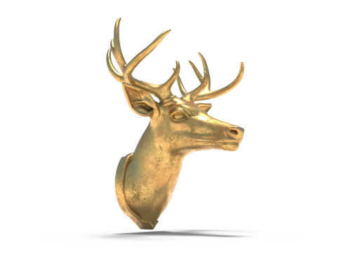 Deer head bust statue 3D मॉडल