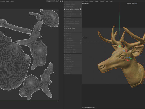 Deer head bust statue 3D मॉडल