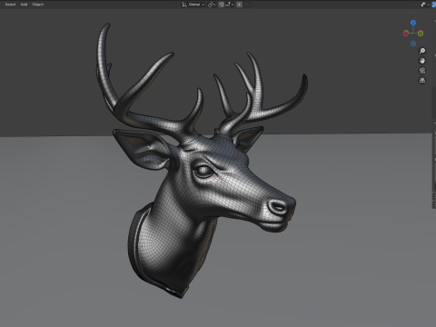 Deer head bust statue 3D मॉडल