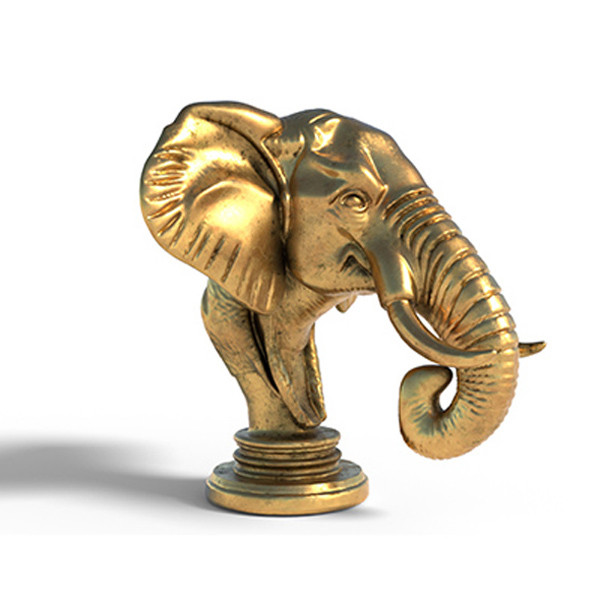 Elephand head bust statue 3D Model .c4d .max .obj .3ds .fbx .stl .blend 