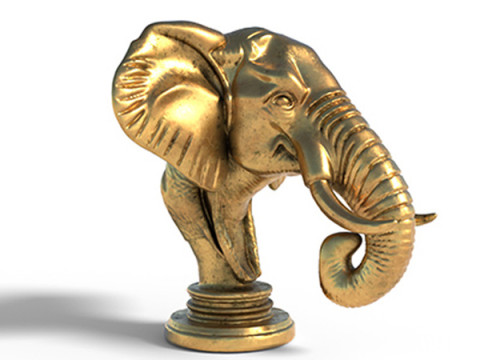 Elephand head bust statue Model 3D