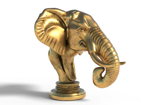Statua del busto della testa di elefante Modello 3D