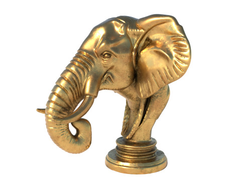 Elephand head bust statue 3D Model