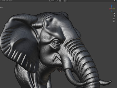 Elephand head bust statue 3D Model