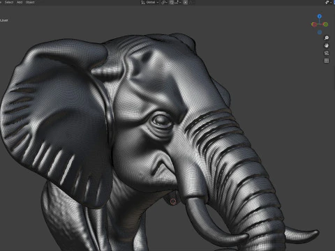 Statua del busto della testa di elefante Modello 3D