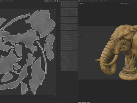 Elephand head bust statue 3D Model
