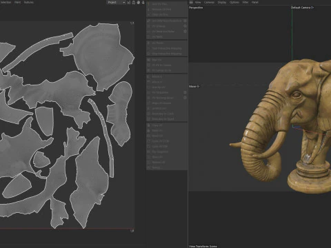 Statua del busto della testa di elefante Modello 3D