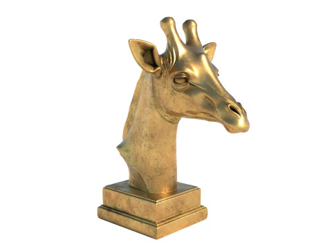 Giraffe head bust statue 3D Model
