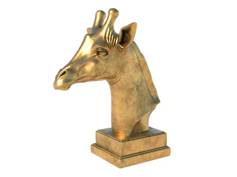 Giraffe head bust statue 3D Model