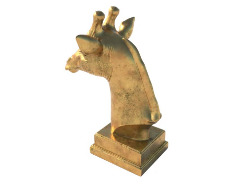 Giraffe head bust statue 3D Model