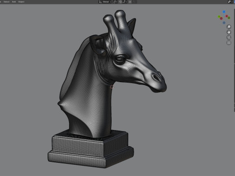 Giraffe head bust statue 3D Modell