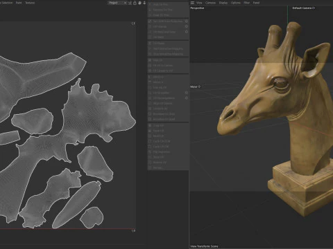 Giraffe head bust statue 3D Model