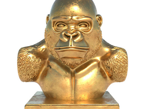 Gorilla bust statue Model 3D