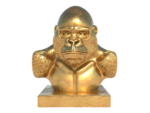 Gorilla bust statue 3D Model