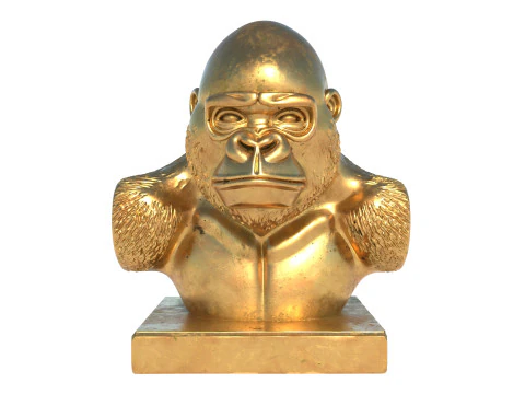 Gorilla bust statue 3D Model