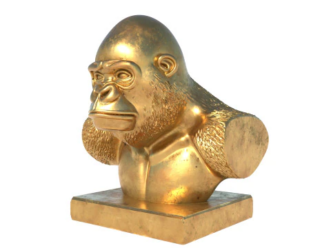 Gorilla bust statue 3D Model