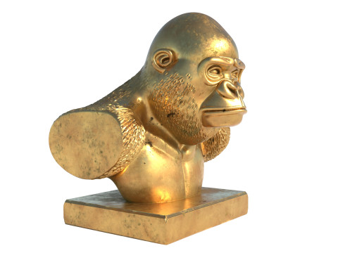 Gorilla bust statue 3D Model