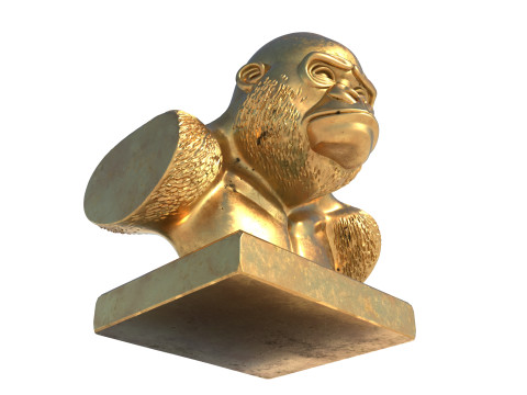 Gorilla bust statue 3D Model