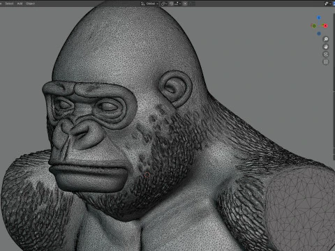 Gorilla bust statue 3D Model