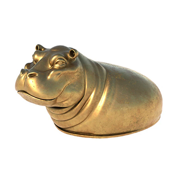 Hippo bust statue 3D Model .c4d .max .obj .3ds .fbx .stl .blend