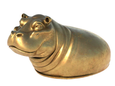 Hippo bust statue 3D Model