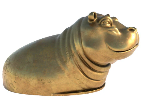 Hippo bust statue 3D Model