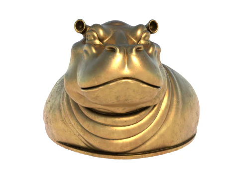 Hippo bust statue 3D Model