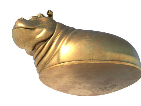 Hippo bust statue 3D Модель
